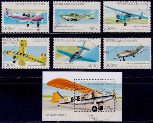 Guinea, 1995, Aviation, Airplanes, w/minisheet, used/CTO