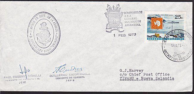 ARGENTINE ANTARCTIC 1973 signed naval cover.................................8248