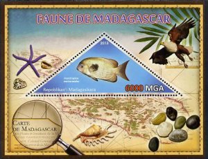 MADAGASCAR - 2013 - Pinstripe Damba Fish - Perf Souv Sheet - MNH-Private Issue