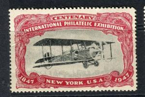 USA; 1947 early New york Philatelic Expo Centenary stamp Mint MNH value