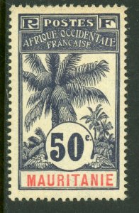 Mauritania 1906 French Colony 50¢ Scott #13 Mint R320