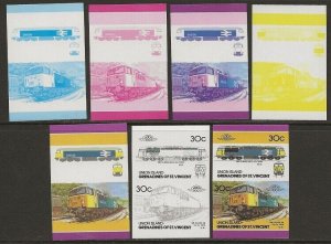 St. Vincent Grenadines - Union Islands Train #25 Program Color Trial Proofs VF-NH-