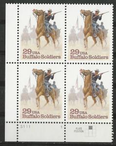 USA # 2818 Buffalo Soldier Plt.Blk4 S1111- LL  (1) Mint NH