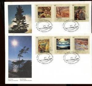 ?1995 Group of Seven 6 stamps x 43 cents 2 covers FDC cover Canada