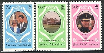 Turks & Caicos 1981: Sc. # 486-488: **/MNH Cpl. Set