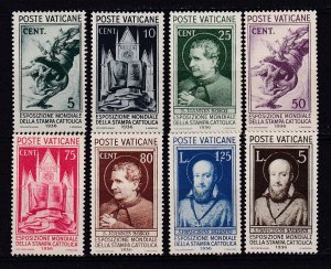 1936 - VATICAN - Catholic Press Conference - Scott #47-54 - MNH**