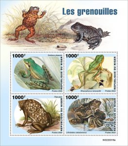 NIGER - 2022 - Frogs - Perf 4v Sheet - Mint Never Hinged