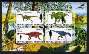 BURUNDI SHEET IMPERF DINOSAURS