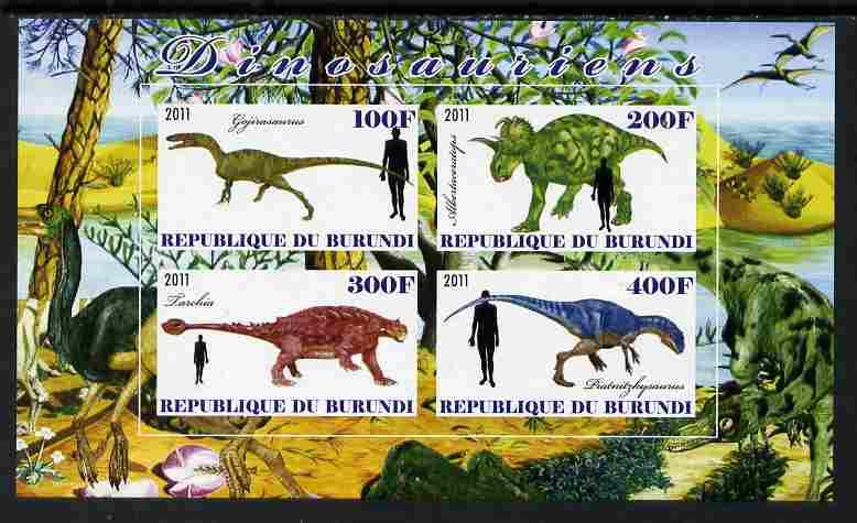 BURUNDI SHEET IMPERF DINOSAURS