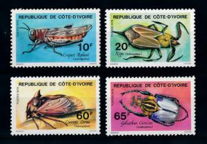 [70712] Ivory Coast 1978 Insects Grasshopper Beetle  MNH