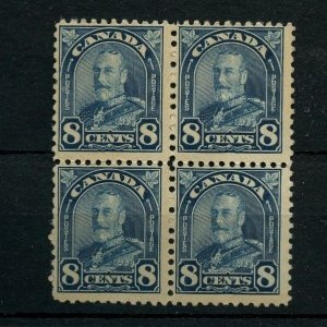 #171 Eight cent block of 4, Fine MH Arch Issue Cat $48 mint Canada