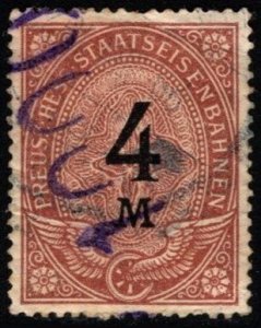 1897 Germany Revenue 4 Marks Prussia Hessian State Railways Used