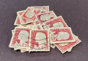 ~~VINTAGE TREASURES~~  Postage Stamps for Crafting:  50 France Stamps