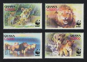 Ghana WWF African Lion 4v SG#3432-3435 MI#3701-3704 SC#2433 a-d