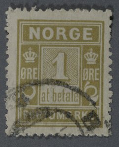 Norway #J1 Used VF Light Place Cancel HRM