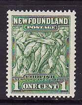 Newfoundland-Sc#183- id12-unused NH 1c green Codfish-1932-7-