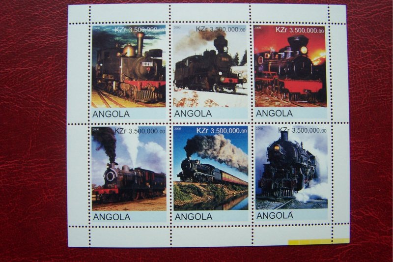 Angola 2000 MNH Trains Locomotives #3