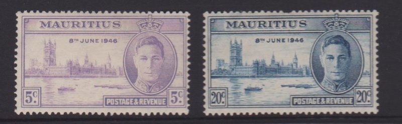 Mauritius Sc#223-224 MH - thin on one stamp