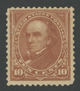 USA 282 - 10 cent Webster Type I Wmk Bureau - F/VF Mint hinged OG