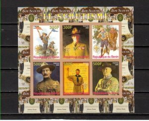 Benin, 2008 issue. Baden Powell & Scouts on an IMPERF sheet of 6. ^