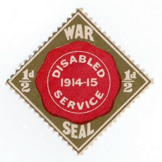 (I.B) Great War Cinderella : Disabled Service Charity Seal ½d