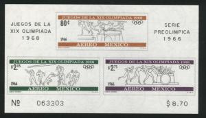 MEXICO Scott C320a airmail OLYMPIC Souvenir Sheet