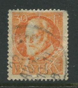 Bavaria -Scott 104 - King Ludwig III -1914-20 - Used - Single 30pf Stamp