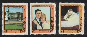 Dominica 21st Birthday of Princess of Wales 3v 1982 MNH SG#821-823