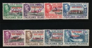 FALKLAND ISLANDS DEP. 4L1-L1 8 USED F-VF KGVI