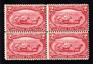 US 286 2c Trans-Mississippi Unused Block of 4 F-VF OG VVLH/NH SCV $250