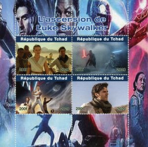 Star Wars Stamps Chad 2020 MNH Rise of Skywalker Rey Poe Dameron C3PO 4v M/S