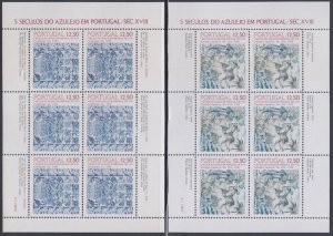 PORTUGAL Sc # 1563a,65a MNH SHEETS of  6  - DECORATIVE TILES