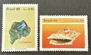 Brazil 1989 #2198-9, Gemstones, MNH.