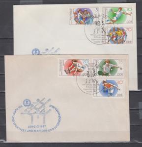 German Dem. Rep. Scott cat. 2622-27. Sports Festival. 2 First day covers. ^