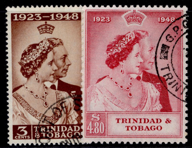 TRINIDAD & TOBAGO GVI SG259-260, 1949 RSW set, FINE USED. Cat £48.