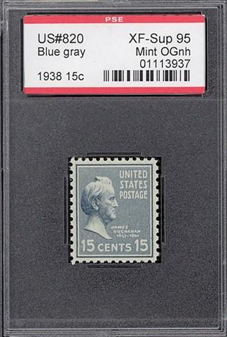 Scott #820 Mint, OG, NH, PSE Graded XF-Sup 95