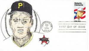 Armadillo FDC #2097 Roberto Clemente Puerto Rico Baseball 1984