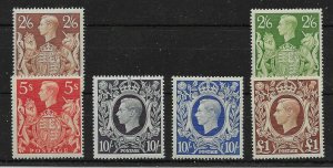 GB SG476/8c 1939-48 HIGH VALUE DEFINITIVE SET MNH