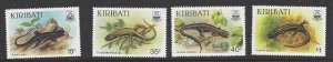 Kiribati #491-94a MNH set c/w ss, various lizards, issued 1987