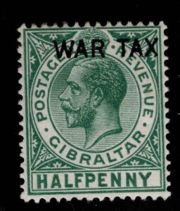 Gibraltar Scott MR1 MH*  war tax stamp 1918