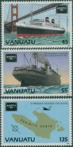 Vanuatu 1986 SG434-436 Ameripex Stamp Exhibition set MNH