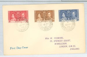 Dominica 94-96 1937 Royalty, King George VI, Coronation FDC