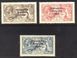 IRELAND #77-79 Mint - 1925 Seahorse / Overprint Set