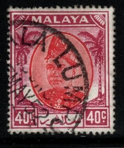 MALAYA SELANGOR SG106 1949 40c SCARLET & PURPLE USED