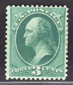 US Stamp#184 3c Green Washington MINT Hinged OG SCV $ $90.00 