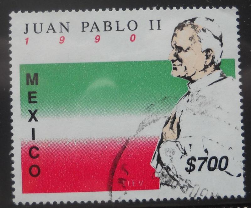 1- Mexico Scott # 1648 Used, Pope John Paul 2