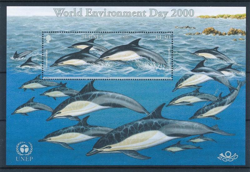 [41444] Jersey 2000 Marine Life UNEP Dolphins MNH Sheet