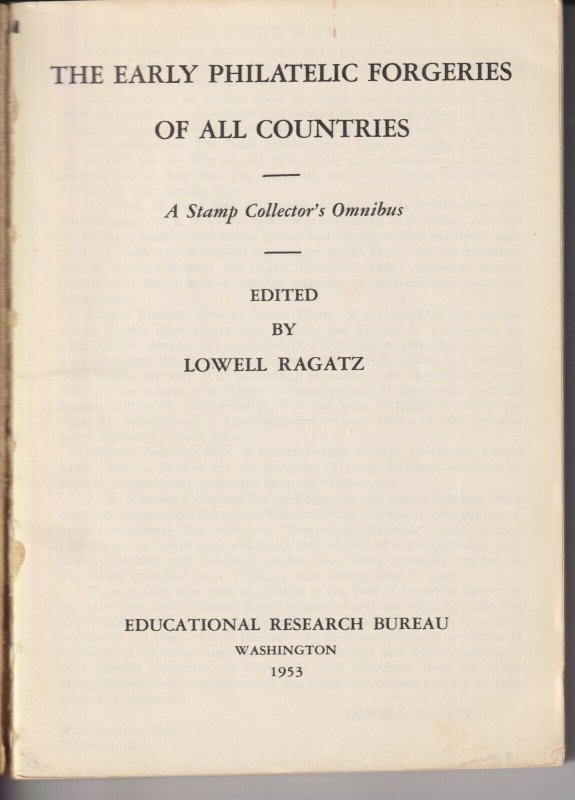 The Early Philatelic Forgeries of All Countries 1953. Compilation of old guid...