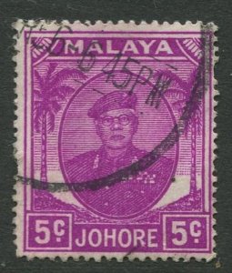 STAMP STATION PERTH Johore #134 Sultan Ibrahim Used 1949-1955