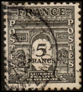 France 476G - Used - 5fr Arc de Triomphe (1944)